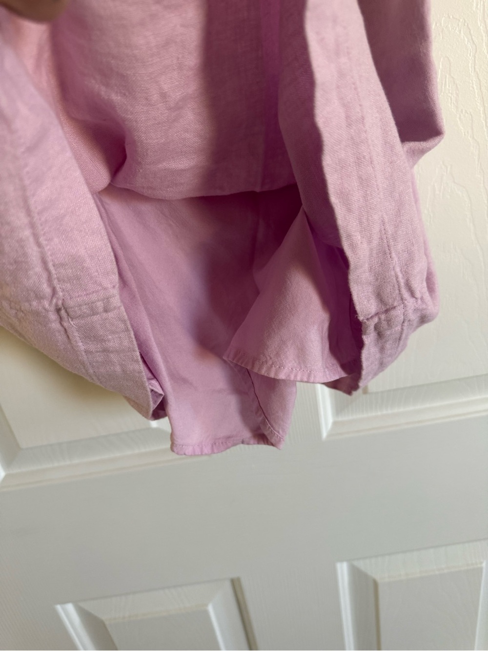 Abercrombie & Fitch Dusty Lilac/Pink Tie-Waist Linen cut out Mini Dress - Picture 4 of 6